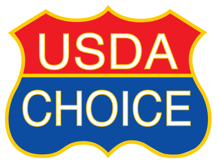 USDA Choice Stamp in red and blue with a gold outline