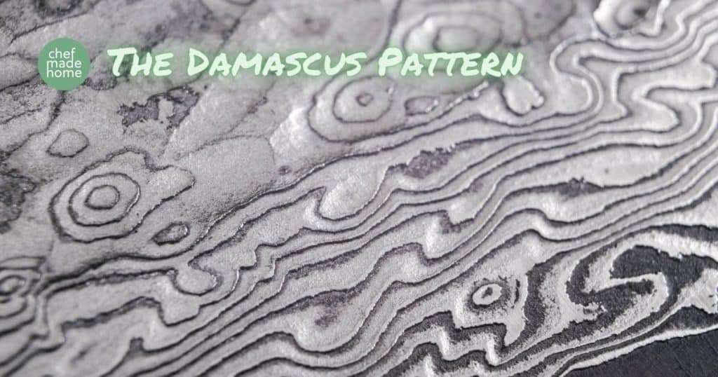 Beautiful damascus steel pattern. A close up
